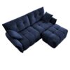 Modern Fabric 2 Seater Sofa With Ottoman Minimalist Design - Blue - Image 18