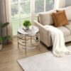 Modern Round End Table With Sintered Stone Top For Living Room - Chrome / Silver - Image 4