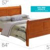 Full Bed Panel Sleigh - Oak - Image 5