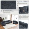 Oversized Modular Sofa Cloud Sectional Sofa Set Upholstered Couches U - Shaped Sofa With Deep Seat For Living Room - Gray - Image 8