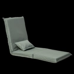 Foldable Portable Camping Chair With Carry Bag 14 Position Adjustable Recliner For Adults Cotton & Metal Frame For Outdoor Travel, Picnic, Or BBQ - Light Green