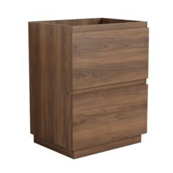 Freestanding Bathroom Vanity With Double Drawer In Engineered Wood - Brown