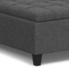 Harrison - Multifunctional Large Square Coffee Table Storage Ottoman - Gray - Image 4