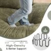 Modern Minimalist Modular Sectional Sofa Upholstered Cloud Couch With Deep Seats Fabric Right Facing Chaise - Green - Image 6