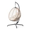 Sora - Outdoor Patio Wicker Hanging Chair With Stand - Beige / Brown - Image 2