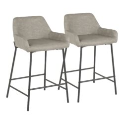 Daniella - Industrial Counter Stool (Set of 2) - Black / Gray