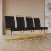 Dining Chairs (Set of 4), Side Dining Room Chairs With Golden Legs, Kitchen Chairs With Padded Seat High Back For Dining, Kitchen, Living Room - Black - Image 2