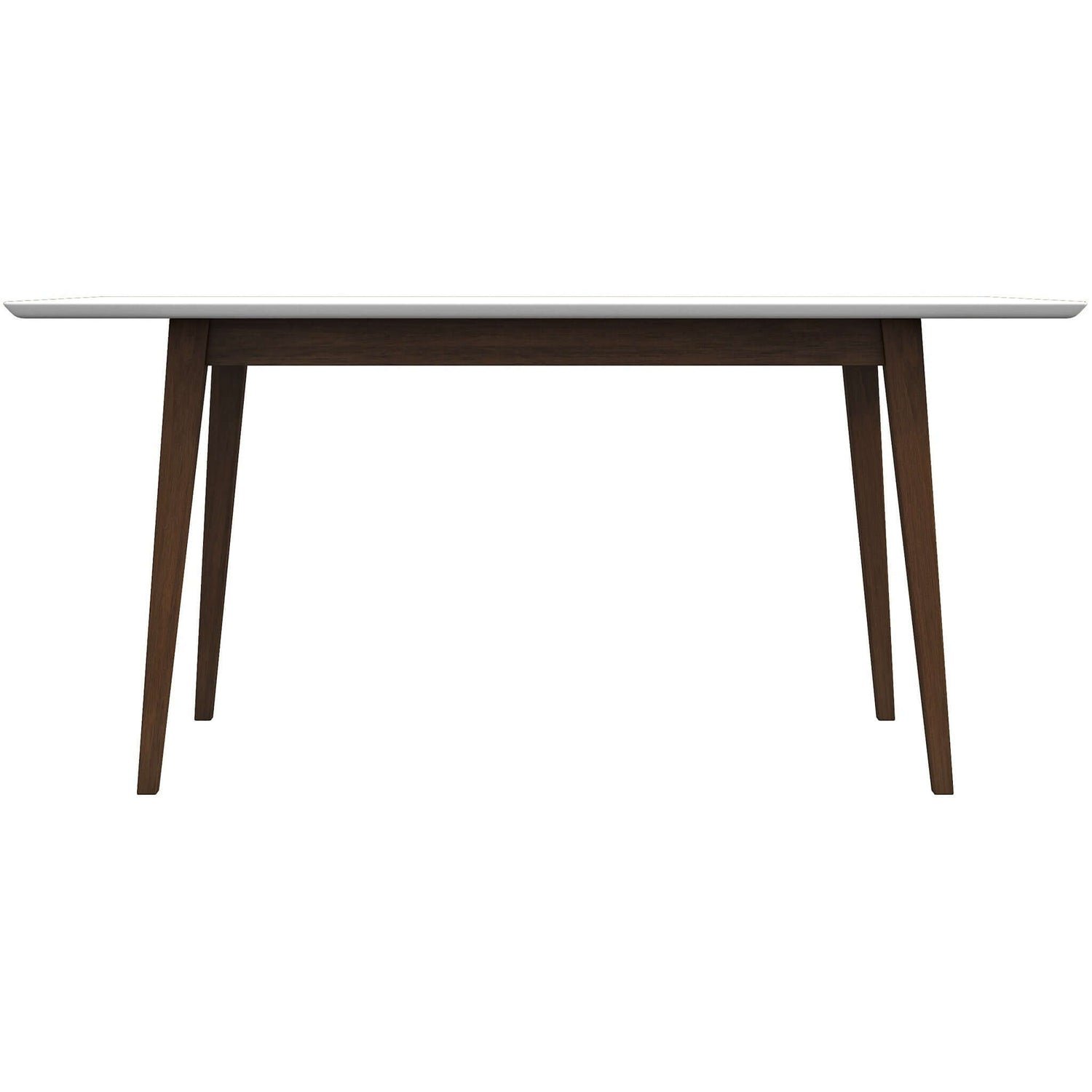 Mary - Modern Style Solid Wood Rectangular Dining Kitchen Table - White, Brown - Image 5