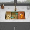 Undermount Kitchen Sink With Workstation, 16 Gauge Deep Bowl - Gold - Image 2