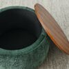 Modern Classic Round Storage Ottoman With Removable Top - Green - Image 7