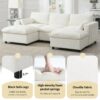Modular Sectional With Storage Pockets, 5 Seat U Shaped Couch Set With Pillows Free Combination Modern Cloud Sofa With 2 Movable Ottoman - White - Image 20