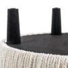 Yolanda - Round Upholstered Accent Ottoman - Almond White - Image 3