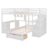 Full Over Twin Bunk Bed With Desk, Drawers And Shelves - White - Image 4