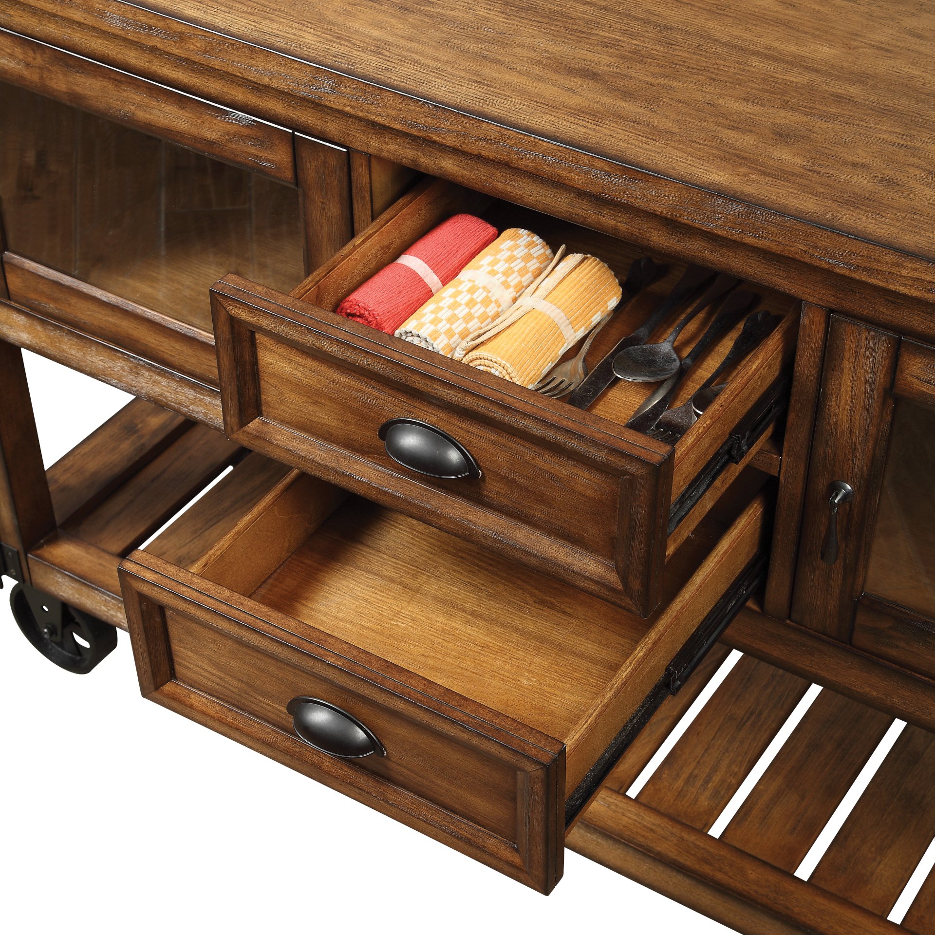 Kadri - Kitchen Cart - Distressed Chestnut - Image 4