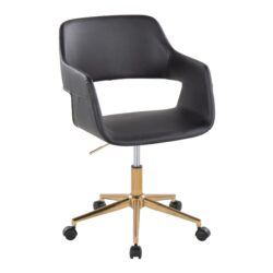 Margarite - Contemporary Task Chair - Gold / Black
