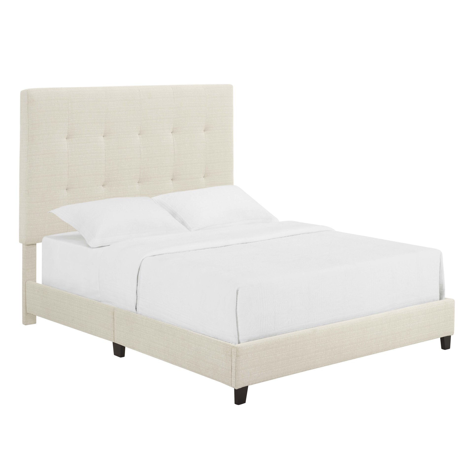 Queen Size Tufted Upholstered Platform Bed - Beige - Image 6
