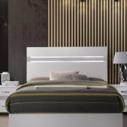 Naima - Queen High Gloss Bed - White