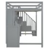 Full Over Full Size Murphy Bed With Hydraulic Lift & Desk Design - Gray - Image 8