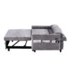 Pull Out Sleep Sofa Bed Loveseats Sofa Couch With Adjsutable Backrest, Storage Pockets, 2 Soft Pillows, USB Ports For Living Room, Bedroom, Apartment, Office - Gray - Image 24