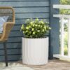 Planter With Subtle Pleated Design - Antique White - Image 2
