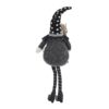 Sitting Gnome With Broomstick & Soft Legs, For Halloween Decor - Black White - Image 7