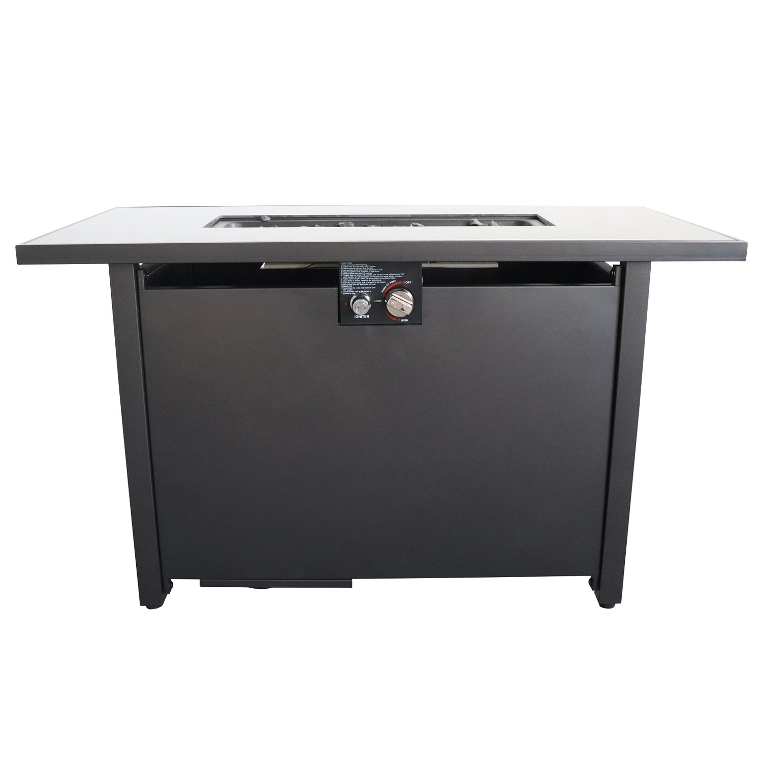Outdoor Fire Pit Table With Lid - Black - Image 4