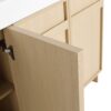 Contemporary Freestanding Bathroom Vanity With White Double Resin Sink & Soft Close Doors - Oak - Image 18