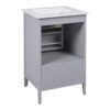 20" Bathroom Vanity With Sink, Bathroom Cabinet With A Door, Door Shelf Storage And Adiustable Foot Pads, A Drawer - Gray - Image 19