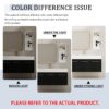 Modern Chestnut Wall Mounted Bathroom Vanity With Left Resin Sink And Storage Rack - Black Chestnut - Image 7