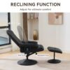 Massage Recliner Chair With Ottoman 360° Swivel Reclining Chair With Wrapped Base 5 Point Vibration Massage Seat Heating And 140° Adjustable Backrest - Black - Image 5