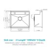 21" Undermount Kitchen Sink With Folding Faucet And Cutting Board Stainless Steel 16 Gauge Workstation - Brushed Nickel - Image 3