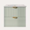 Modern Wall-Mounted Bathroom Vanity With 2 Drawers, Ideal For Small Bathrooms - Green - Image 14