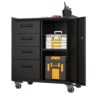 Sturdy Metal Tool Storage Cabinet With Wheels Heavy Duty Garage And Office Organizer, Steel - Brushed Nickel - Image 4
