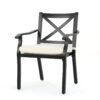 Outdoor Dining Chair Set With Water Resistant Cushions - Black / Ivory - Image 7