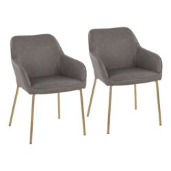 Daniella - Contemporary Dining Chair (Set of 2) - Gold / Gray