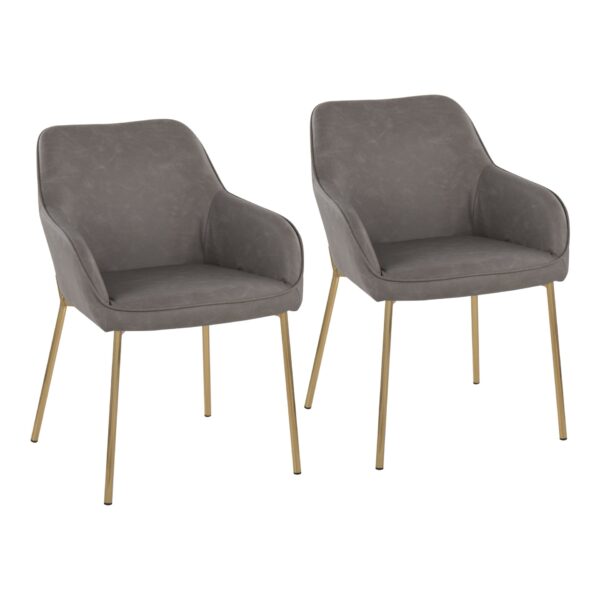 Daniella - Contemporary Dining Chair (Set of 2) - Gold / Gray