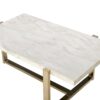 Feit - Faux Marble Top Coffee Table - White Marble - Image 4