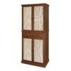 4 Door Cabinet With 1 Drawer, With 4 Adjustable Inner Shelves, Storage Cabinet - Walnut - Image 8