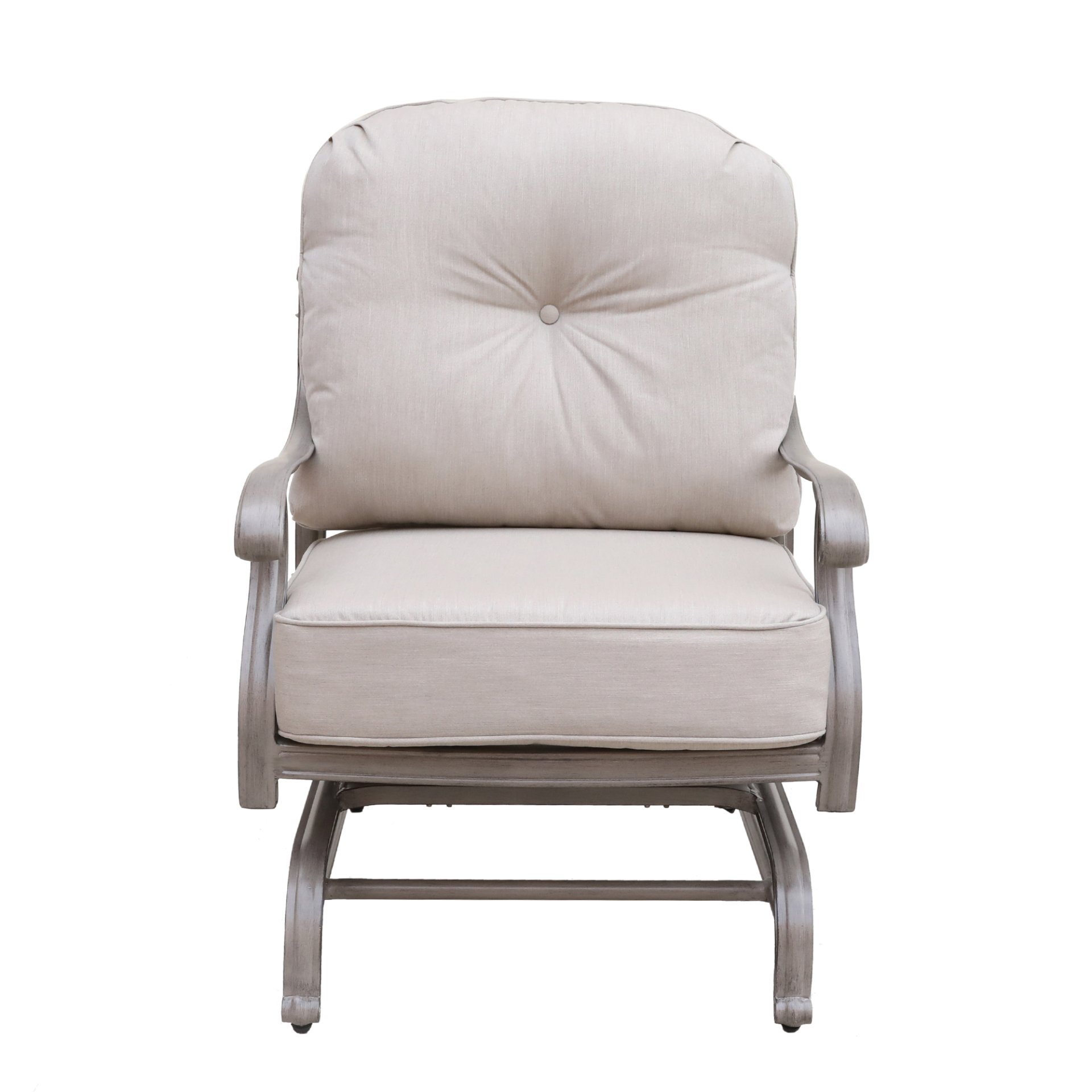 Cast Aluminum Club Motion Chair With Cushion (Set of 2) - Gray - Image 6