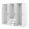 6 Doors Wardrobe Storage For Bedroom With Big Drawers - White - Image 2