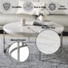 Zaidee - Mable Top Nickel Coffee Table - White - Image 4