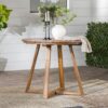 Contemporary Solid Wood Slat Top Round Patio Dining Table - Black Wash - Image 4