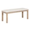 Topmax - 6 Piece Farmhouse Extendable Dining Table With Footrest, 4 Upholstered Dining Chairs And Dining Bench, Two 11" Removable Leaf - Natural / Beige - Image 23