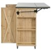 Outdoor Kitchen Island Fir Wood Kitchen Island With Stainless Steel Top, Ample Storage Space, Towel And Spice Racks And A Bottle Opener For Outdoor - Natural - Image 19