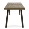 Acacia Wood Dining Table With Slat Design - Gray / Rustic Metal - Image 8