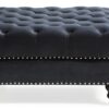 Elegant Traditional Upholstered Ottoman For Living Spaces - Black - Image 6