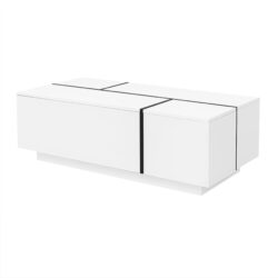 Extendable Coffee Table, Coffee Table With 2 Hidden Storage Space And 2 Drawers For Living Room - White