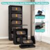 Folding Storage Cabinet 5 Tier Wide Plastic With Magnetic Doors And Wheels - Black - Image 14