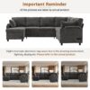 Sectional Sofa Versatile Sofa Bed Sofa Sleeper U - Shaped Sofa With Ample Storage Space, 2 Cup Holders And Charging Ports For Living Room - Beige Gray - Image 8