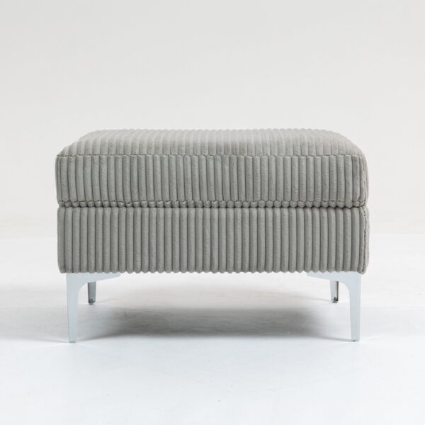 Modular Sectional Sofa Square Ottoman Module, Storage Ottoman Footrest - Gray